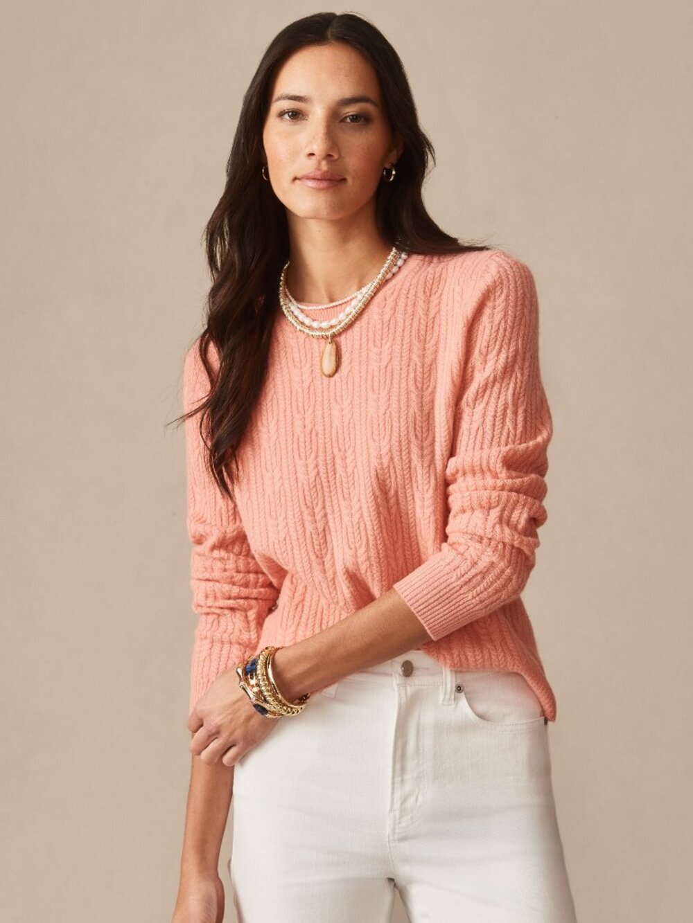 J McLaughlin Ashby Cashmere Sweater - Soft Coral NEW
